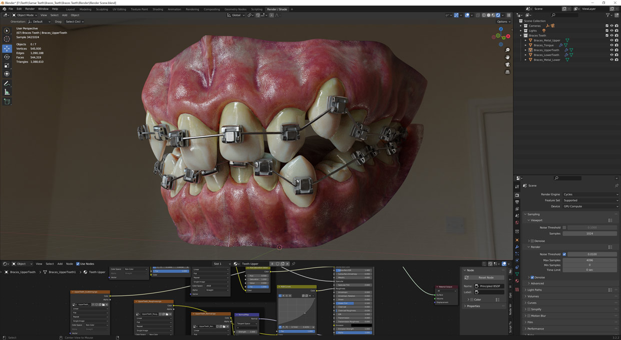 3D Teeth model for blender