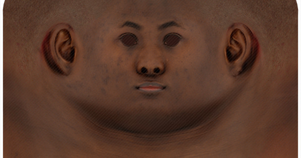 Female head texture map 31