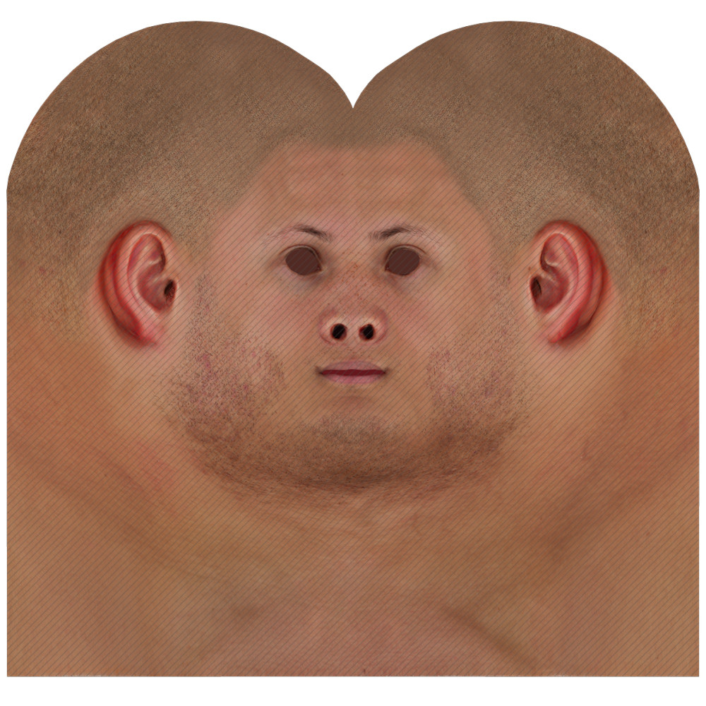 Male head texture map 21