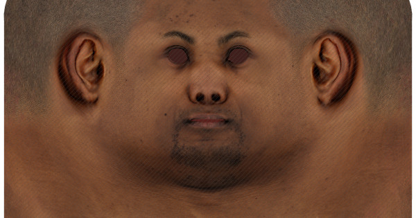 Male head texture map 28