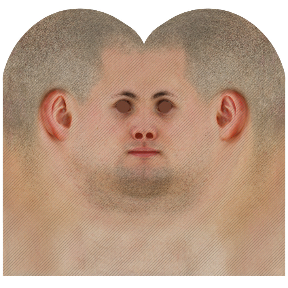 Male head texture map 34