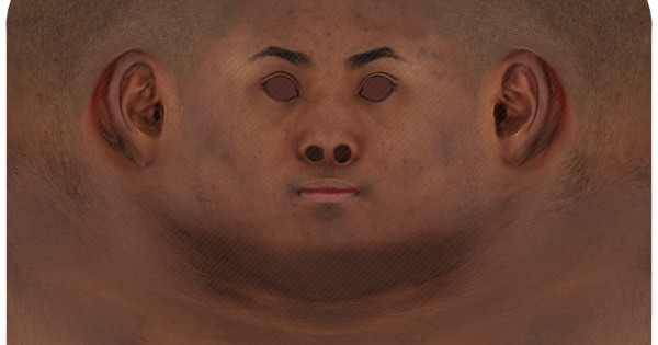 Male head texture map 04