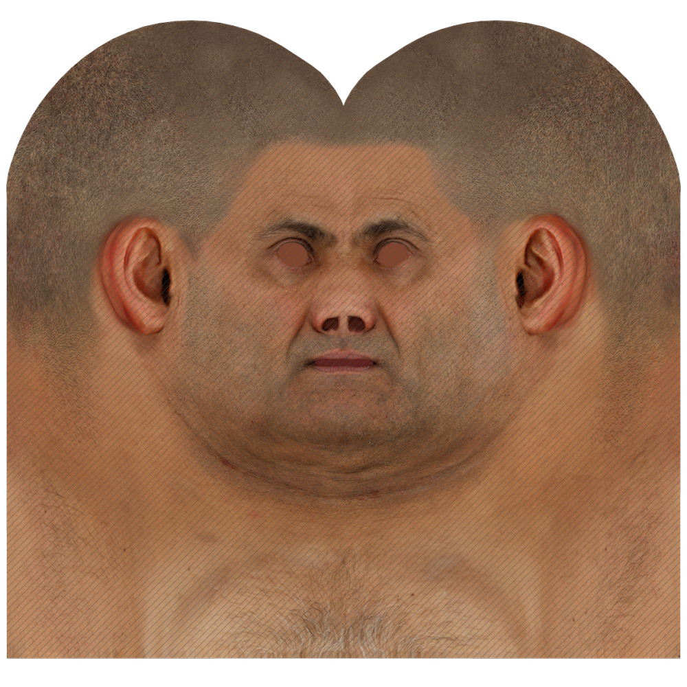 Male head texture map 45