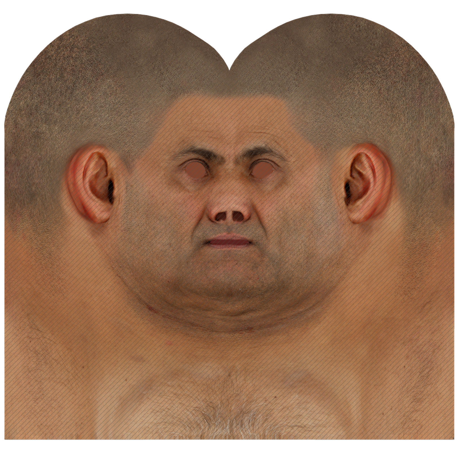 Male head texture map 45