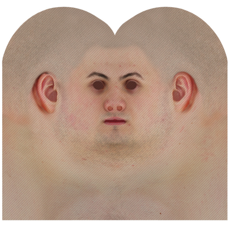 Male head texture map 06