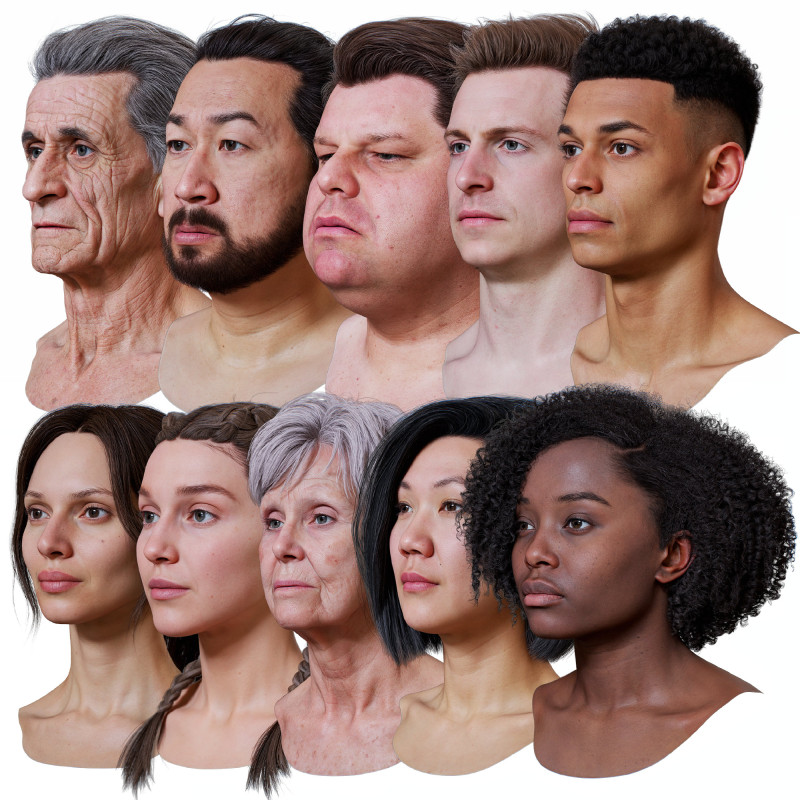 10 x HD Female With Polygon Hair Pack 01
