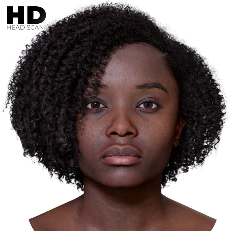 HD Female With Polygon Hair 01