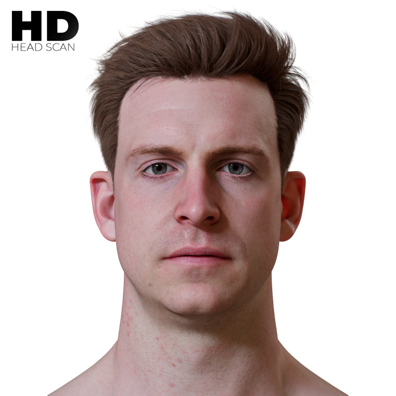 HD Male With Polygon Hair 02