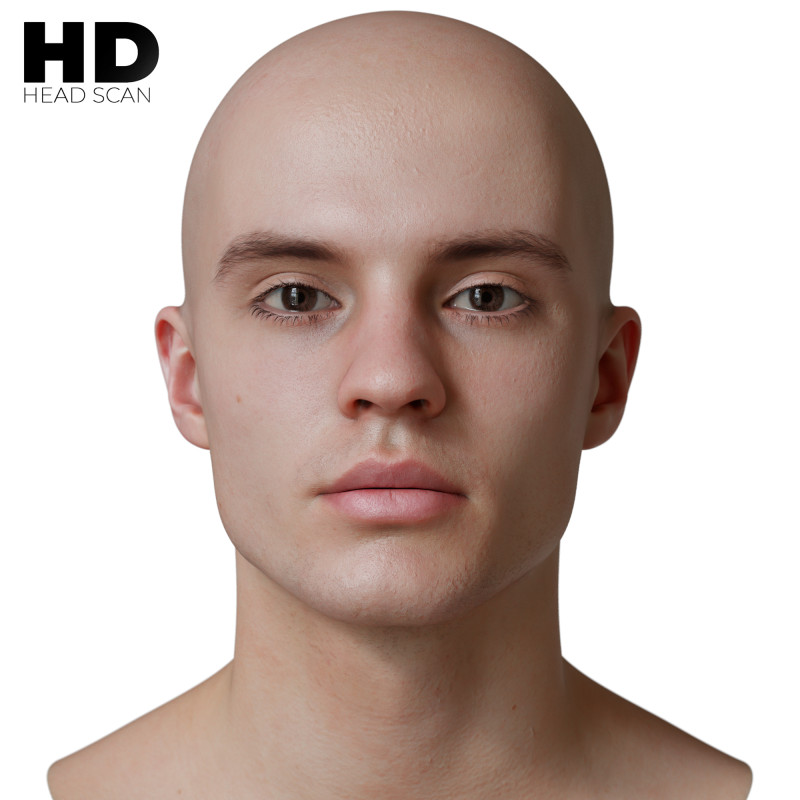 HD Male 3D Head Model 54