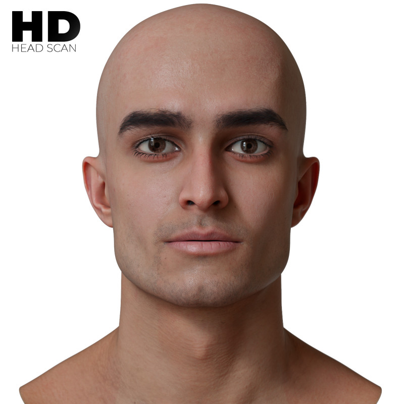 HD Male 3D Head Model 55