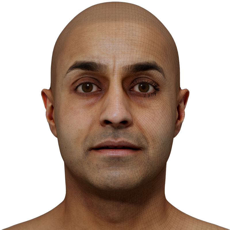Male 3D model / Retopologised Head Scan 41