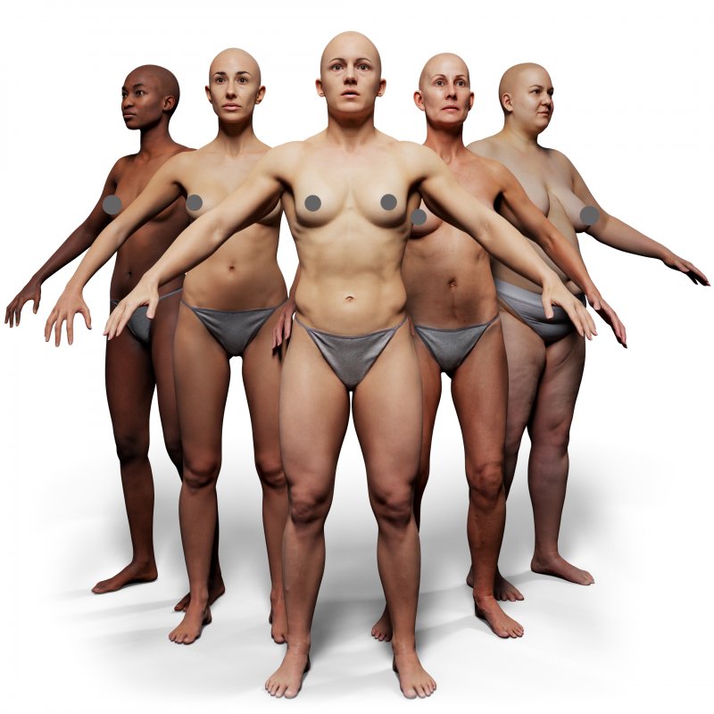 5 x Female Animation Ready Body Scan Pack