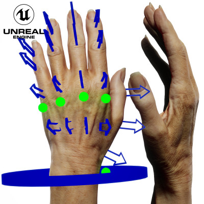 UE5 Rigged Hand - Female White 60 Years Old