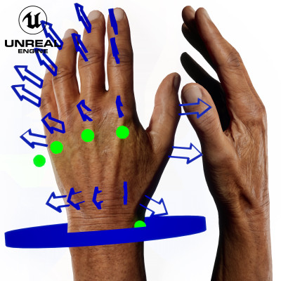 UE5 Rigged Hand - Male Asian 60 Years Old