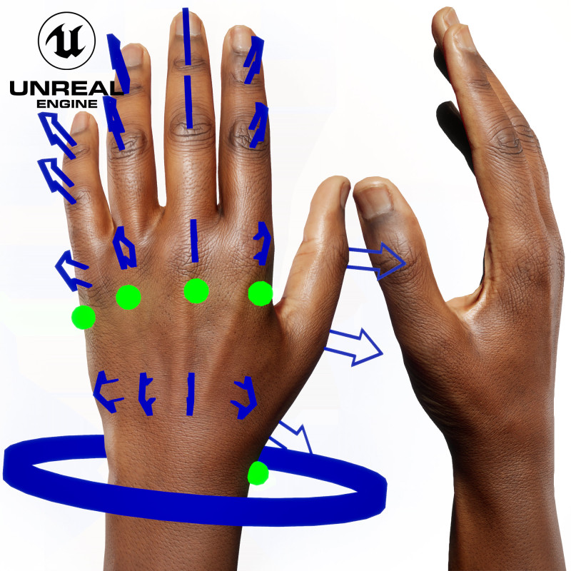UE5 Rigged Hand - Male Black 20 Years Old