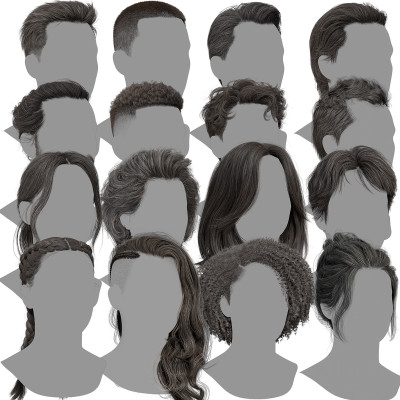 16 x Male & Female Realtime Hair Pack