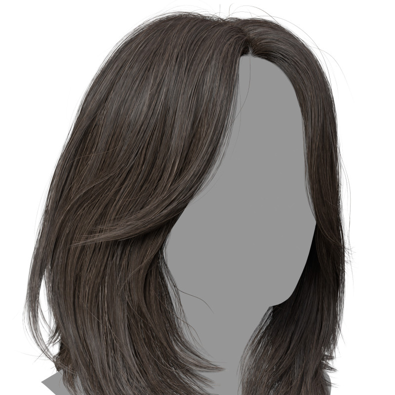 Realtime Hair - Middle Parting hair download