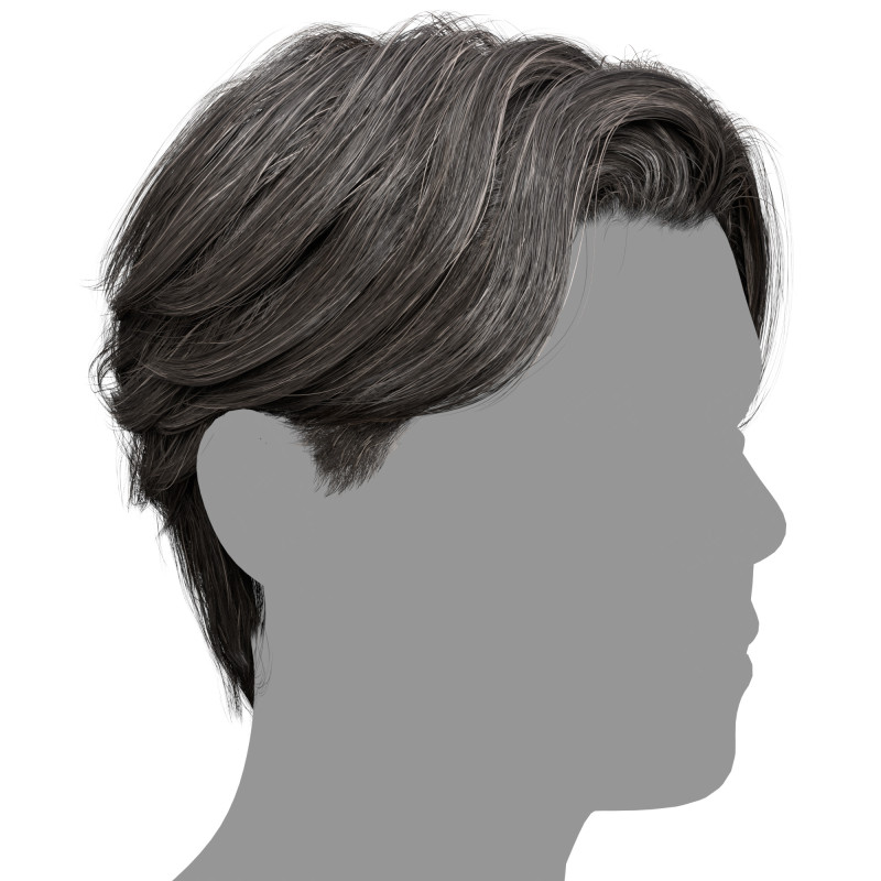 Floppy mid parting hair realtime polygon hair download