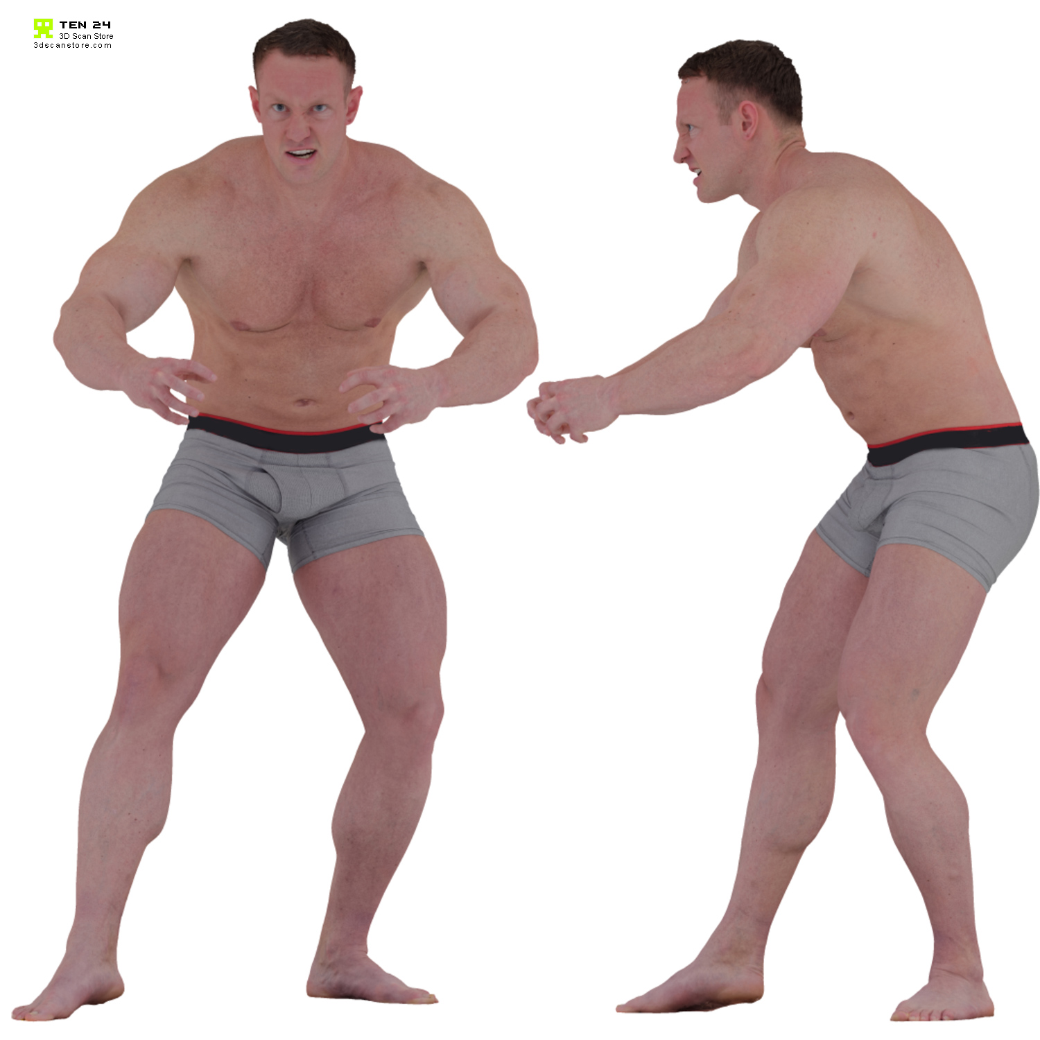 Male Body Builder 3D Scan model 01