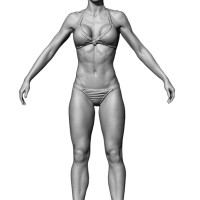 Shaded Female 04 Pose 07 fitness 3d scan