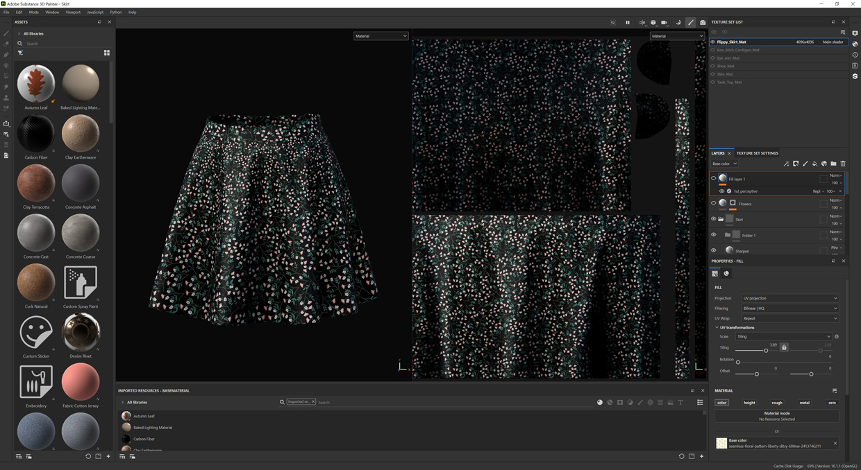 Clothing fabric in substance painter