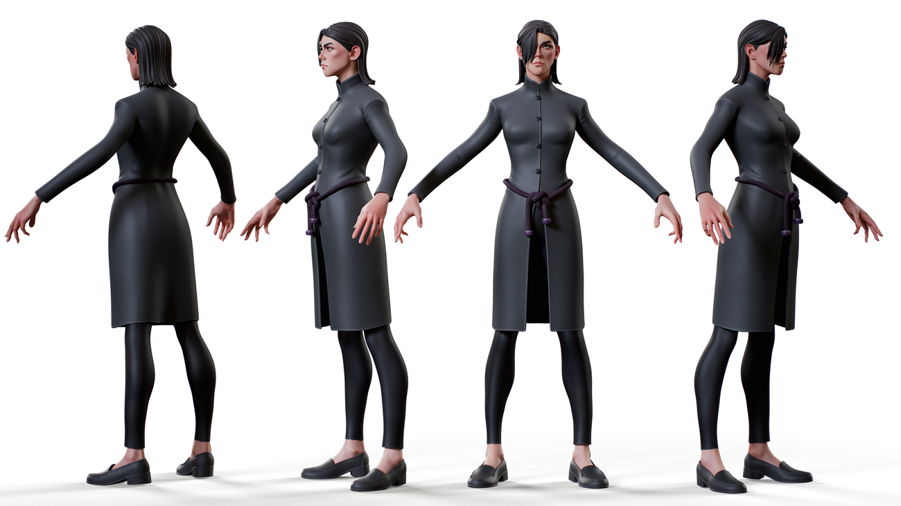 Stylised character A pose topology