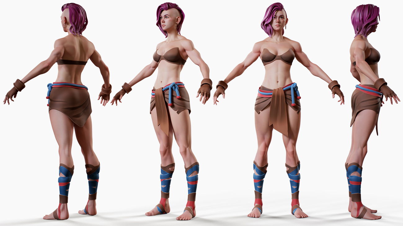 Stylised character A pose topology
