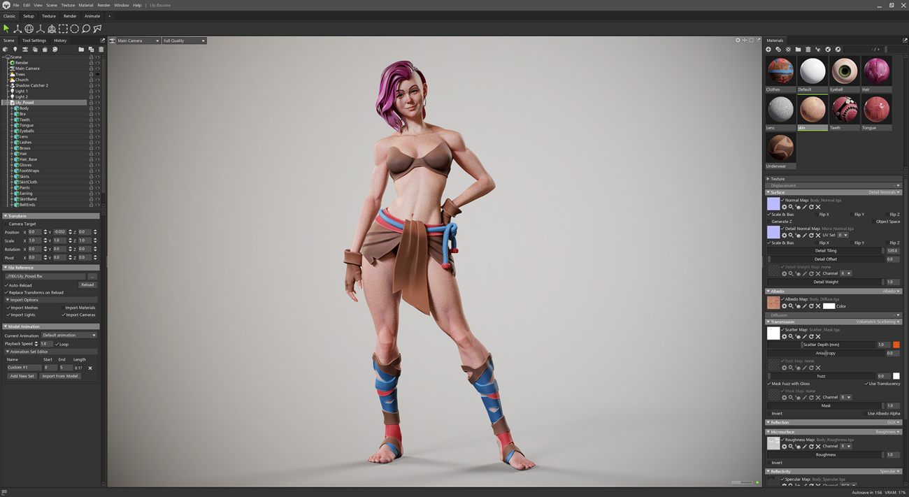 Marmoset Toolbag Stylised character render scene download