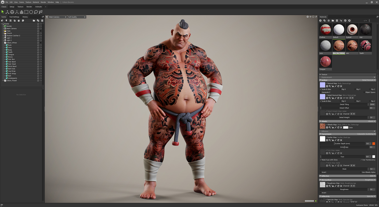 Marmoset Toolbag Stylised character render scene download