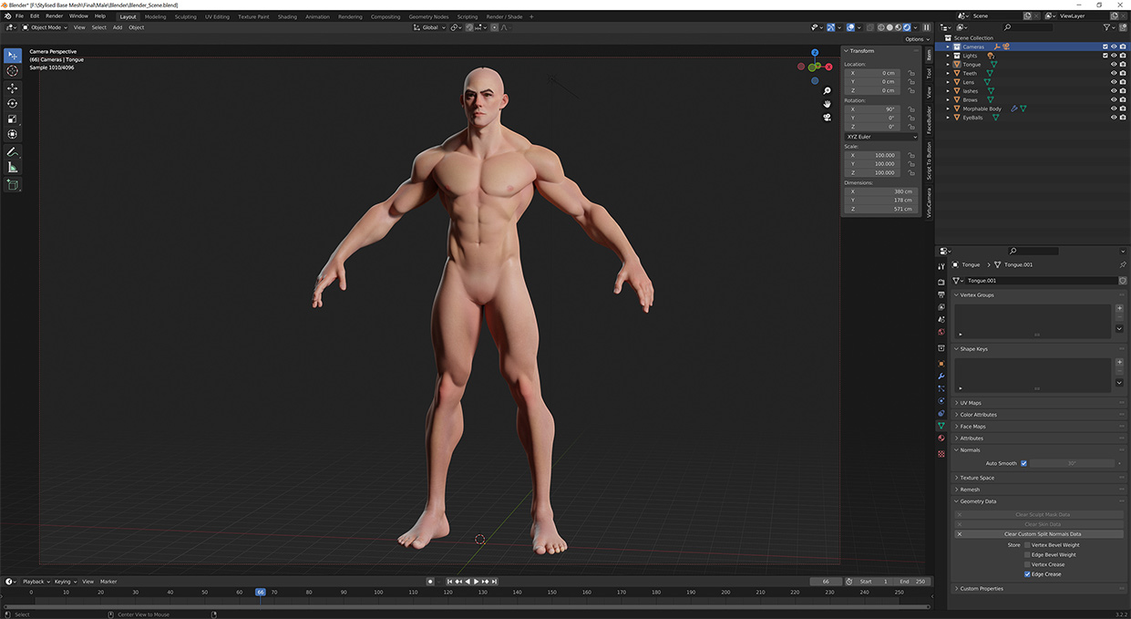 Male 3d model for blender