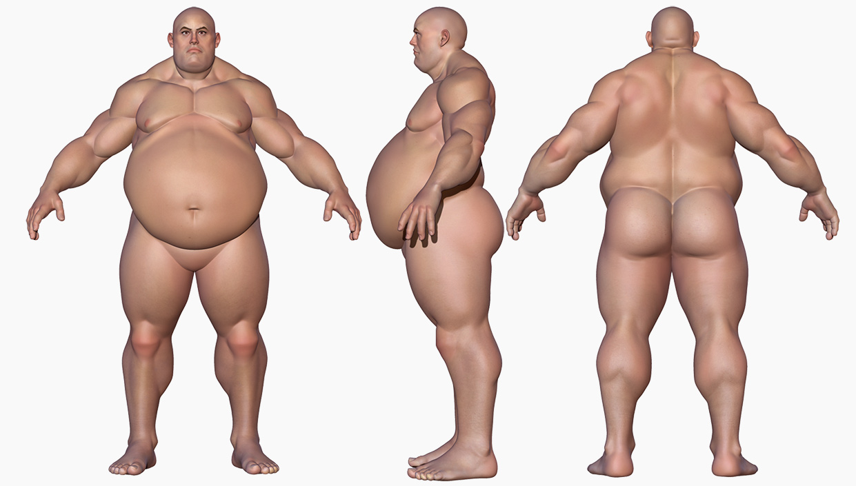 Muscular large woman 3d model download