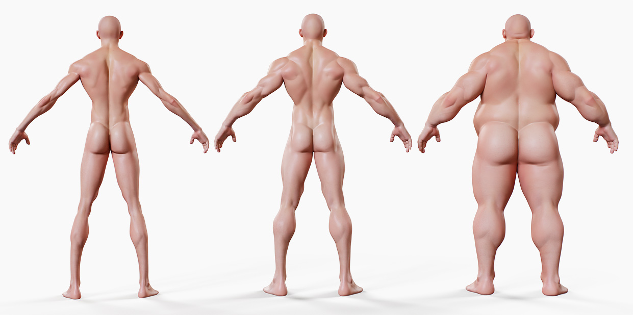 Male cartoon base mesh to download