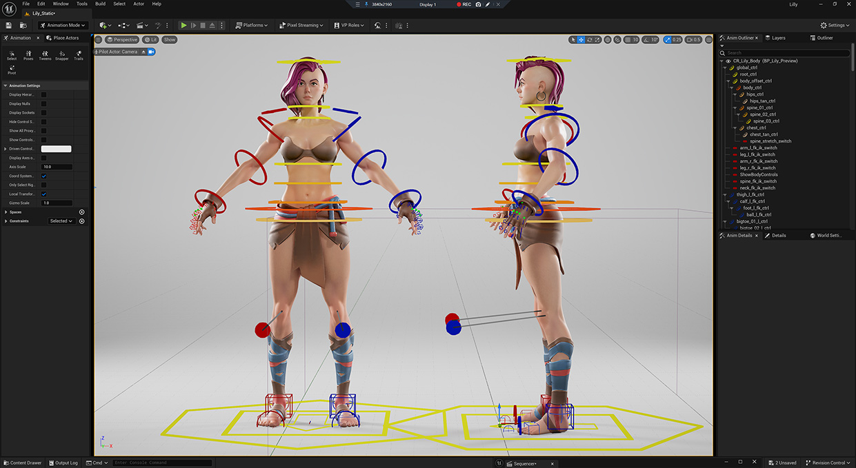 Rigged female character unreal engine 