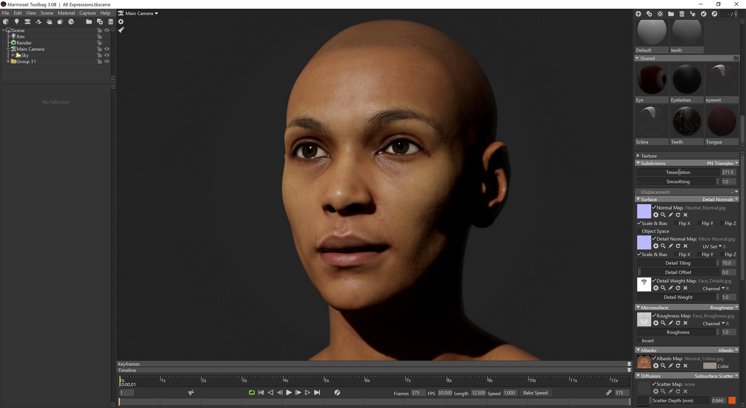 30 x expression Scans / Retopologised female 01