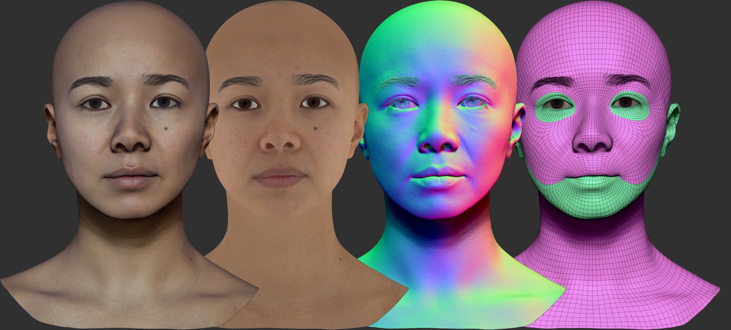 HD Female Head Model 02