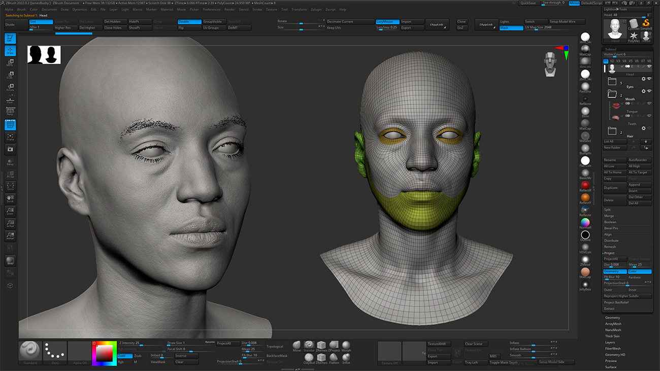 HD Female 3D Head Model 15