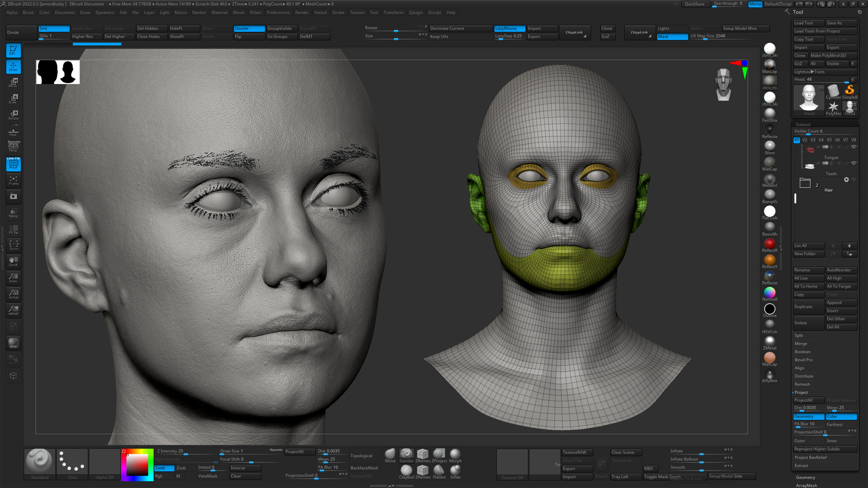 HD Female 3D Head Model 23