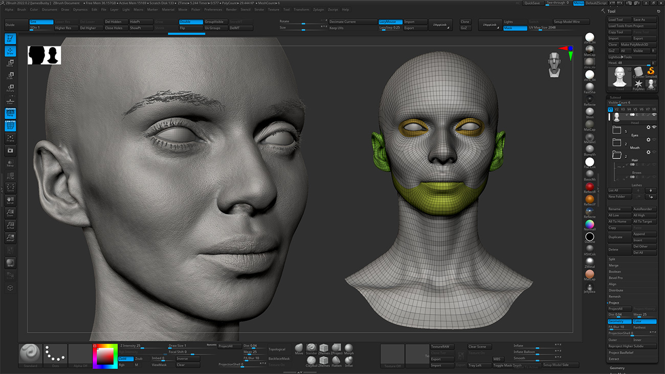 HD Female 3D Head Model 25