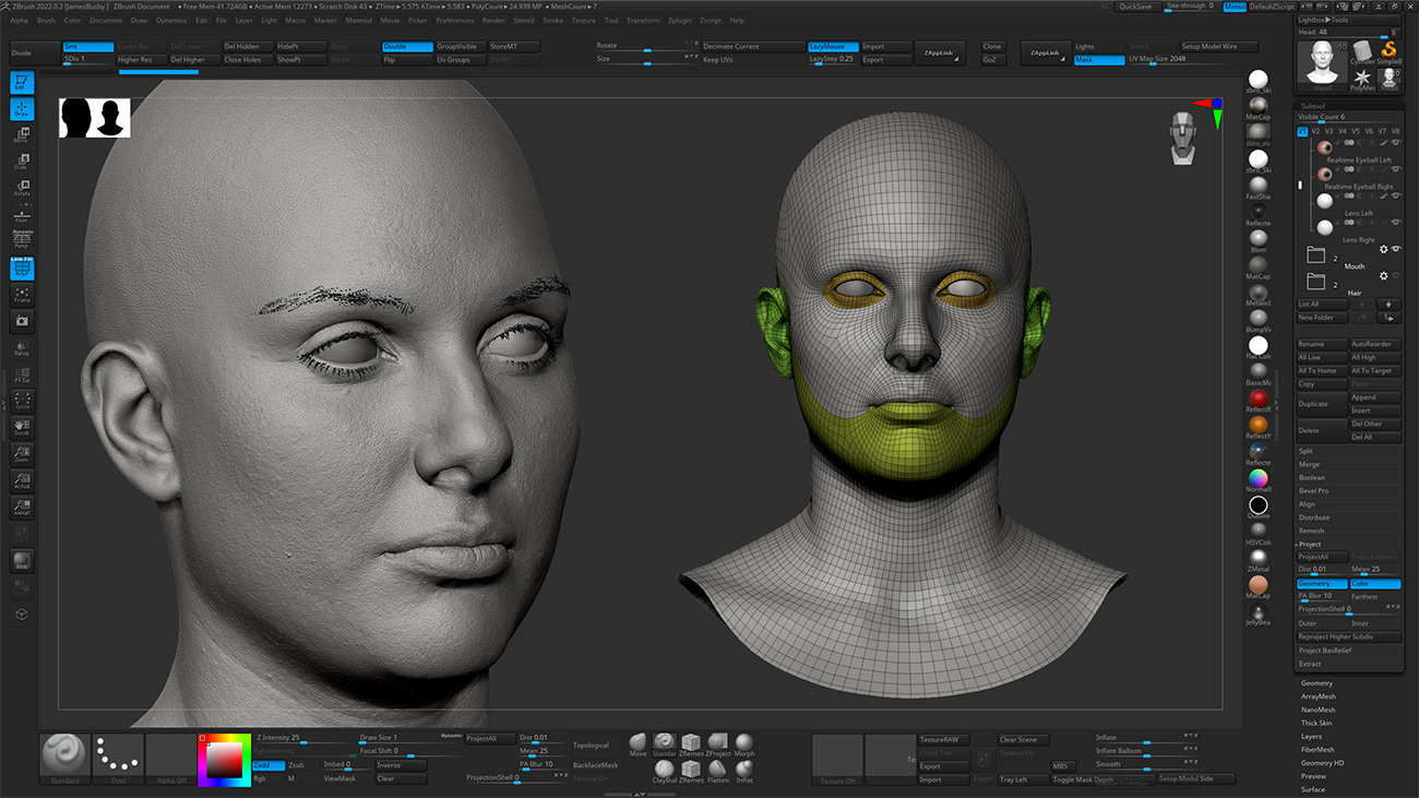 HD Female 3D Head Model 27