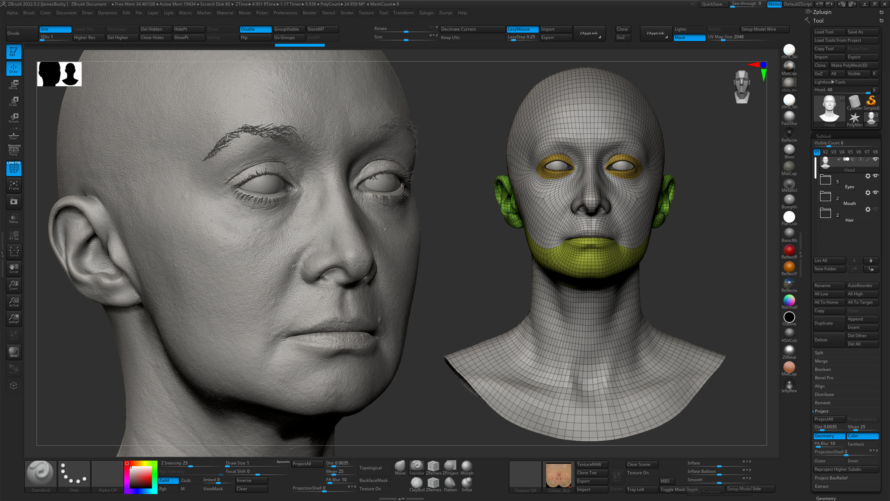 HD Female 3D Head Model 30