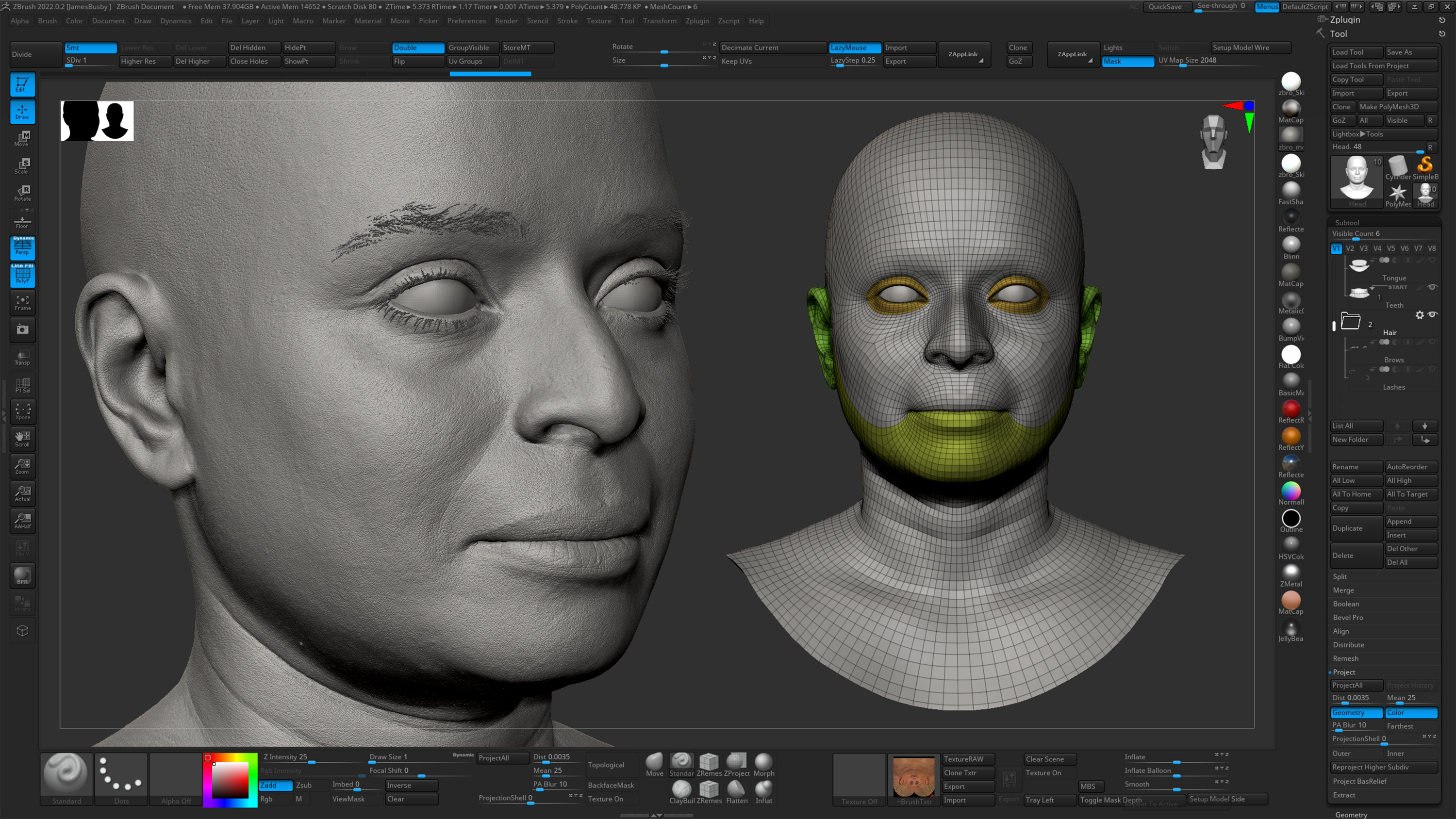 HD Female 3D Head Model 34