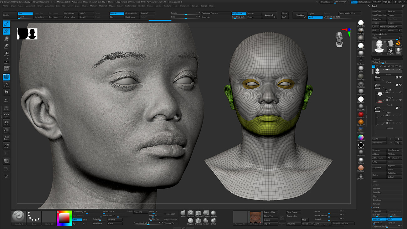 HD Female 3D Head Model 41