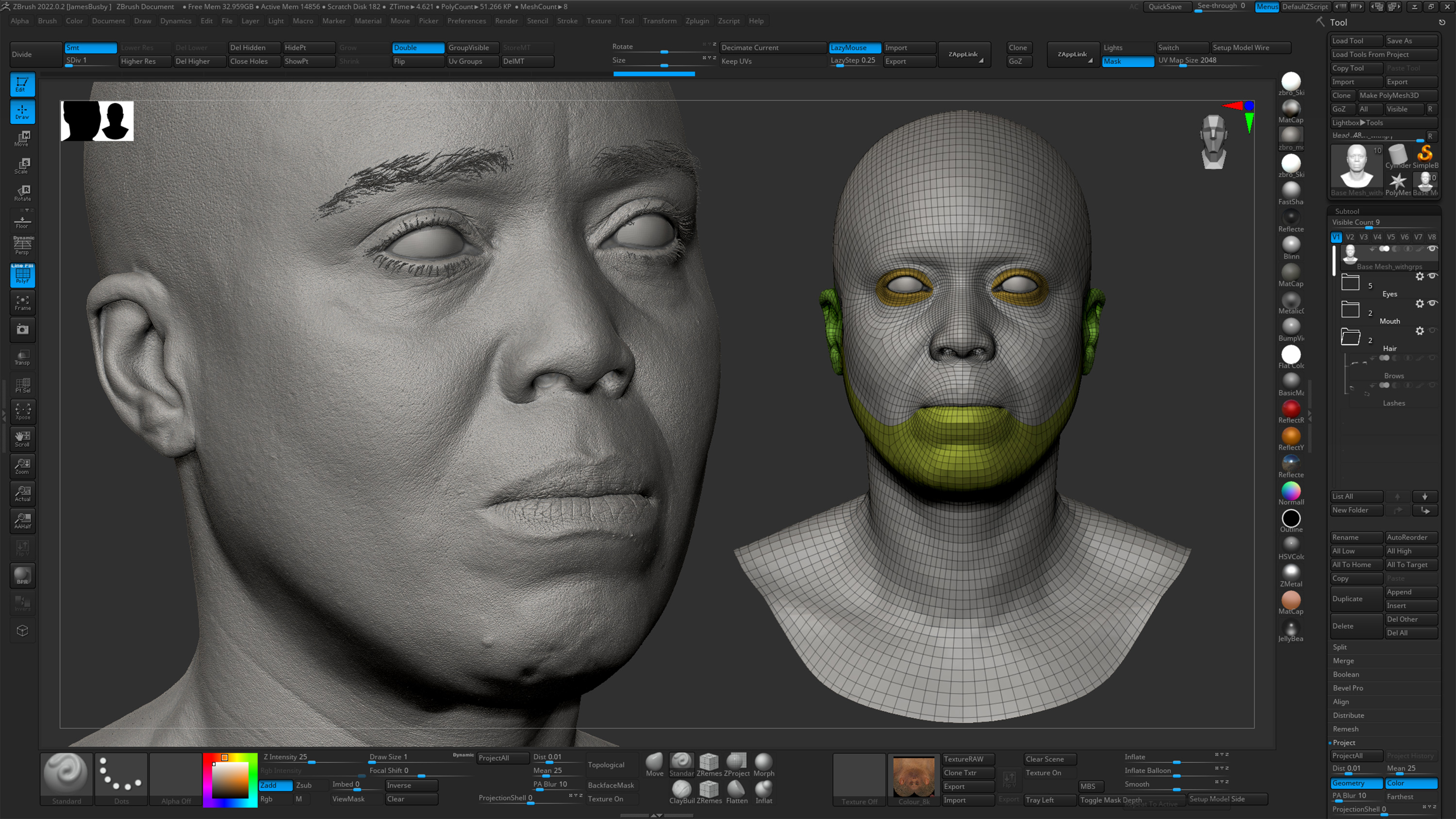 HD Female 3D Head Model 42