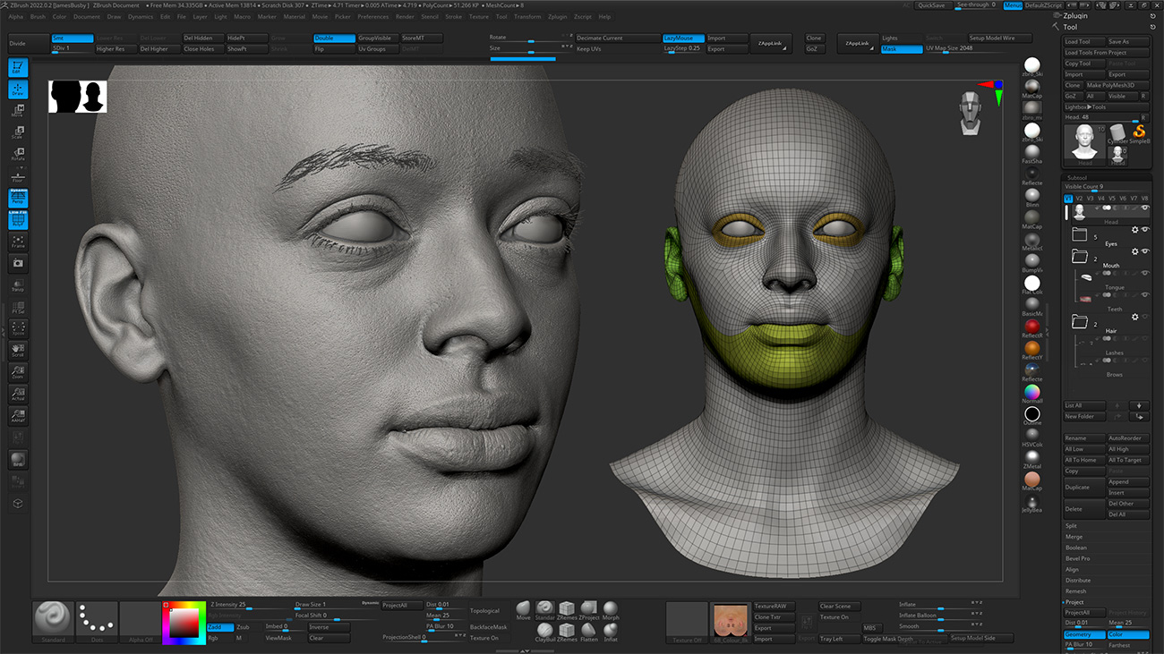 HD Female 3D Head Model 43