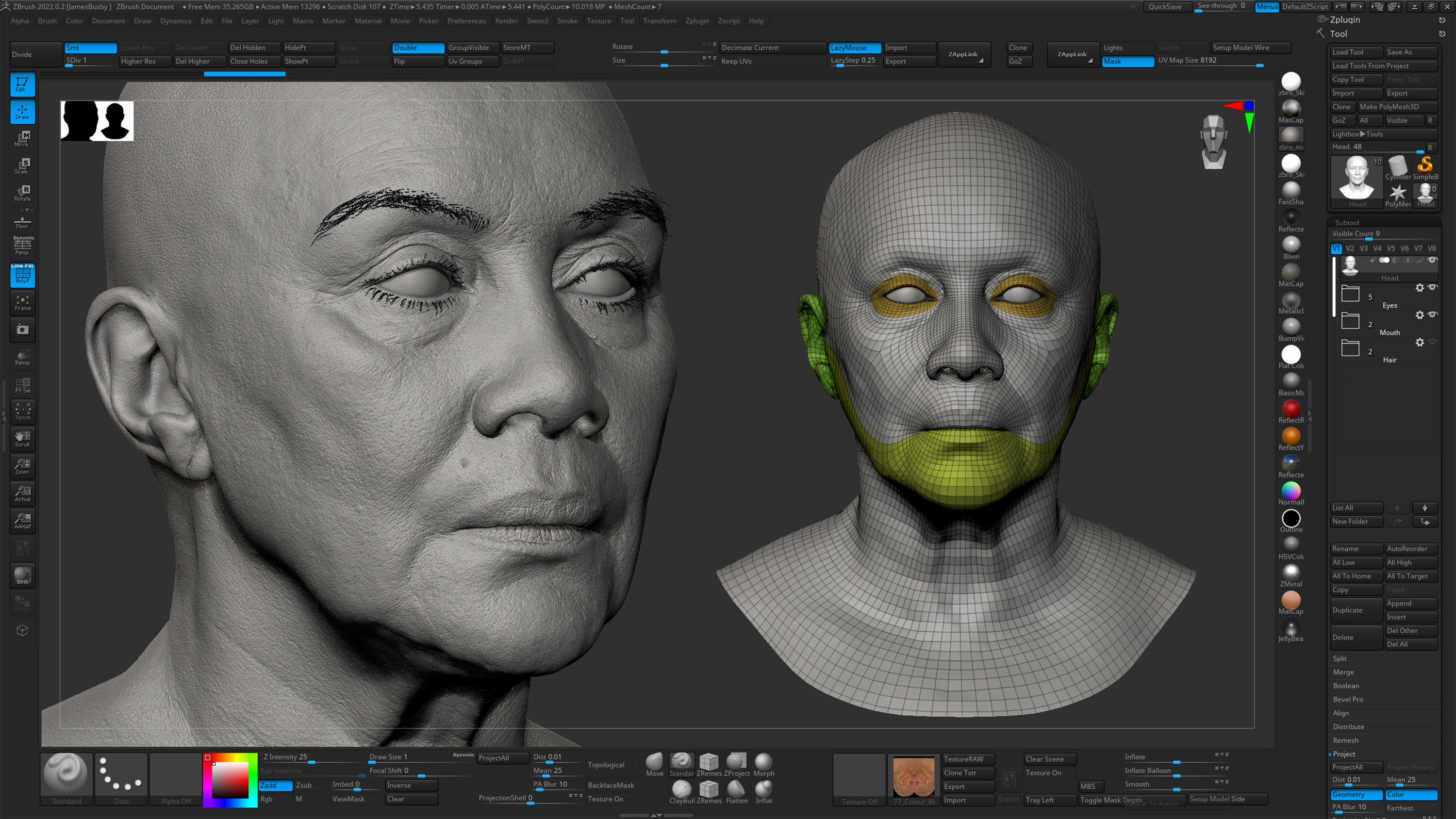 HD Female 3D Head Model 48