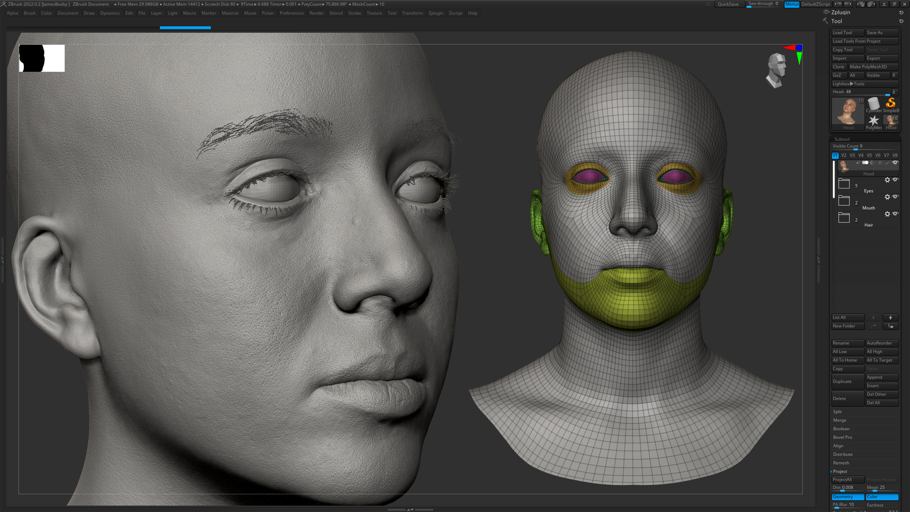 HD Female 3D Head Model 50