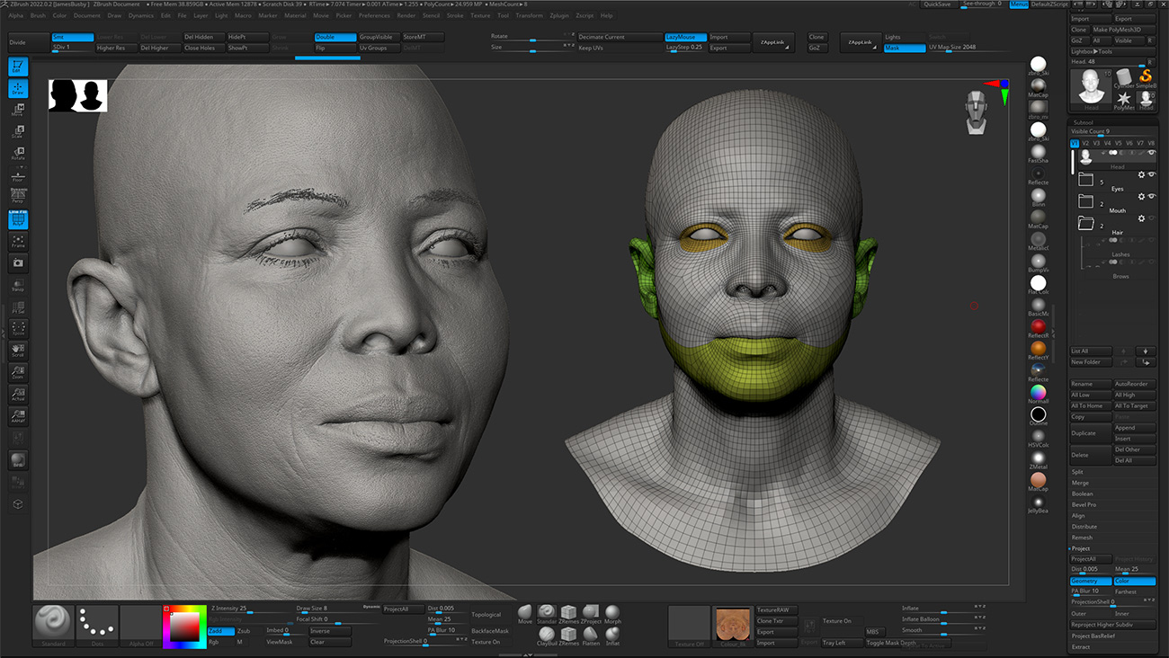 HD Female 3D Head Model 53