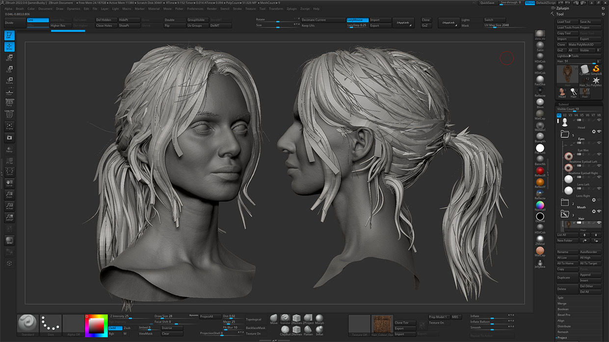 Download Zbrush hair model