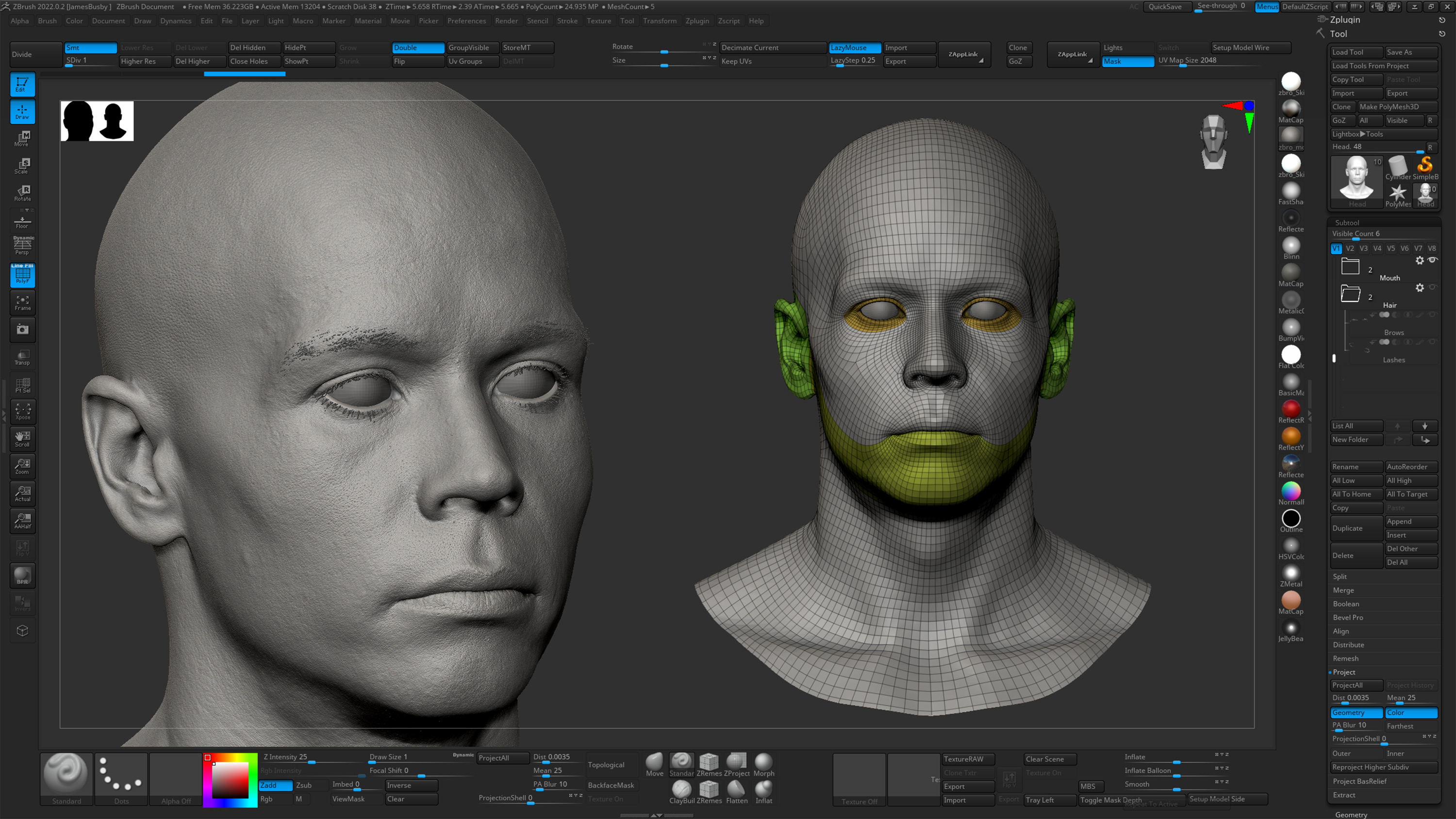 HD Male 3D Head Model 21