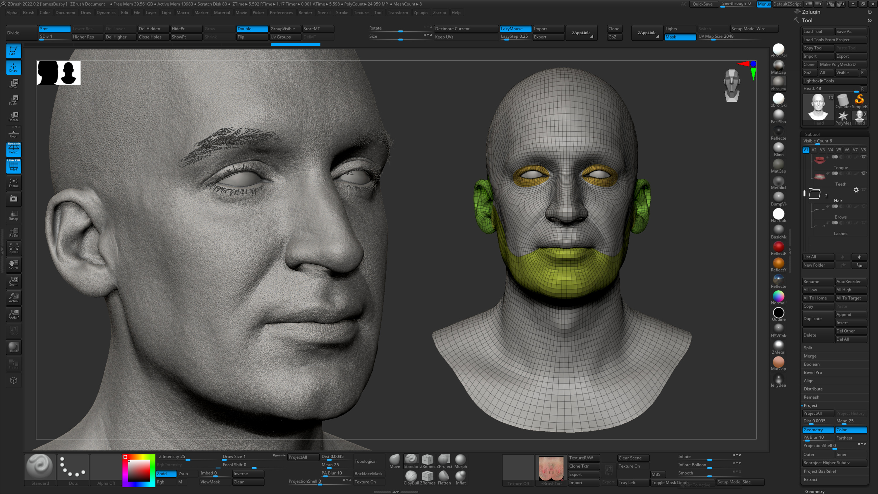 HD Male 3D Head Model 32